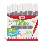 Μαρκαδόροι +Efo Supercolor Jumbo 12τεμ Γκρι